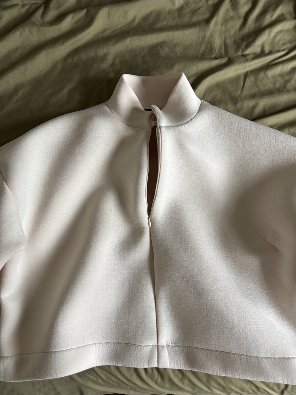 Vera Moda Cream Scuba half zip sweater